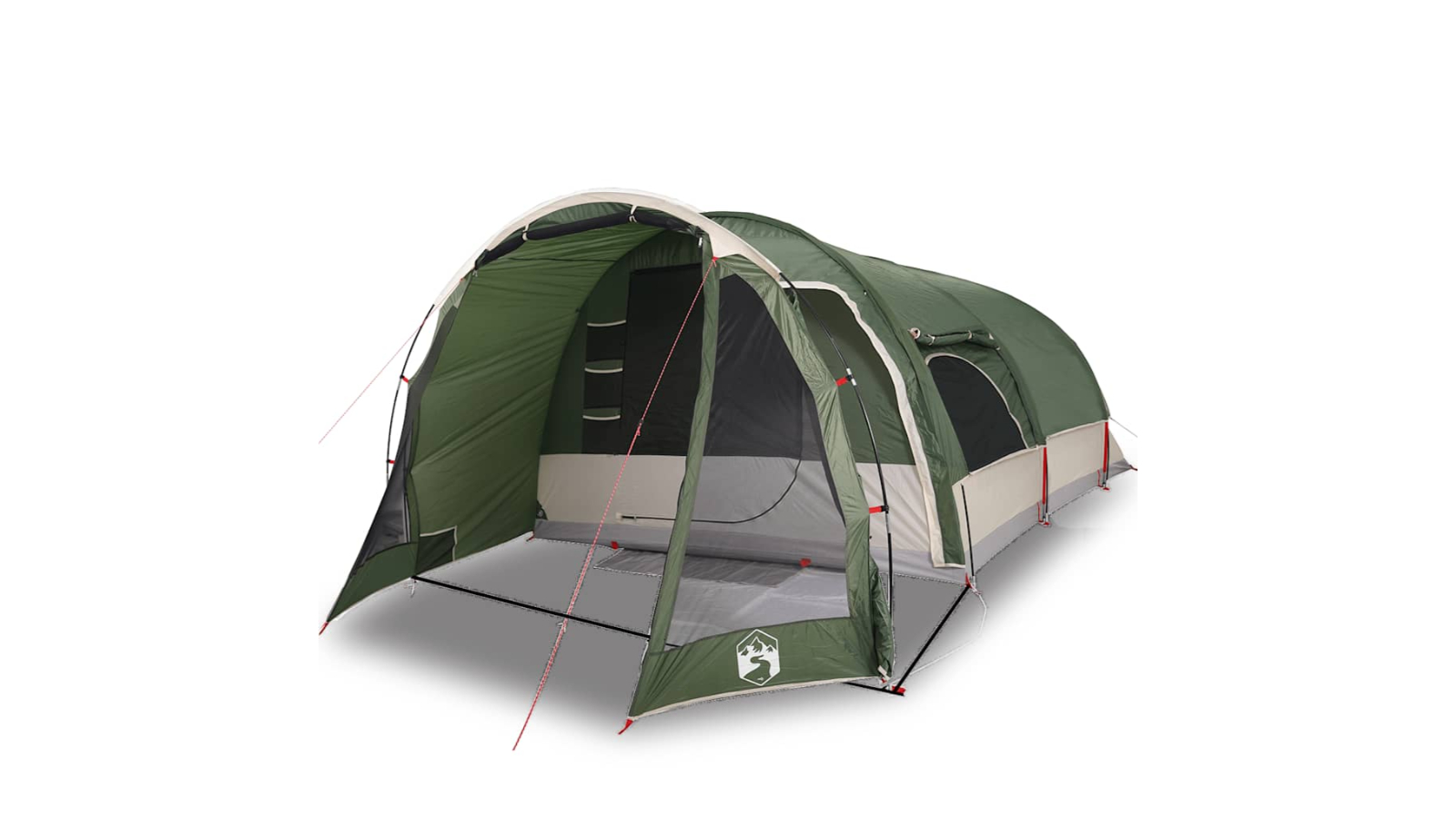 vidaXL 8-Person Green Waterproof Tunnel Family Tent - 625 x 310 x 205cm