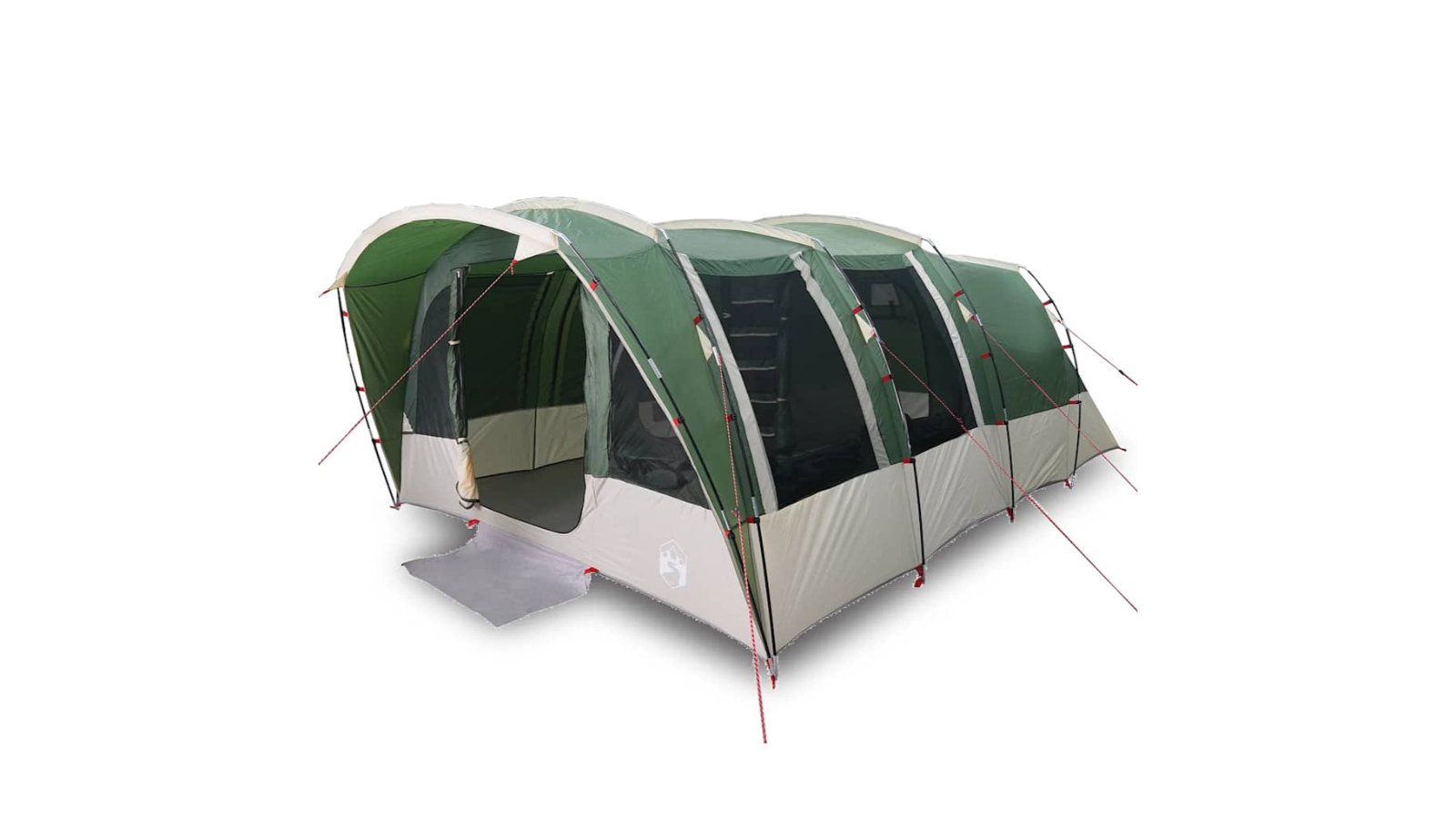 vidaXL 8-Person Green Waterproof Tunnel Family Tent - 430 x 314 x 183cm