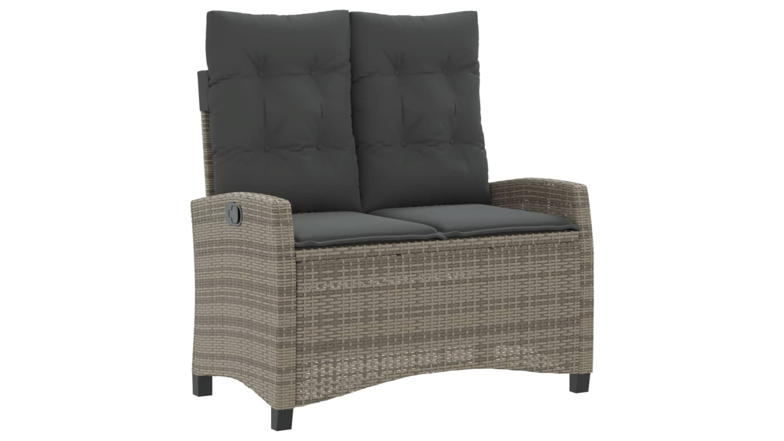 vidaXL Poly Rattan Outdoor Reclining Garden Bench - Grey
