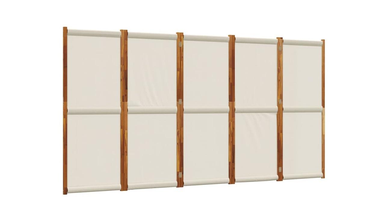 vidaXL 5-Panel Light Grey 350 x 180cm Room Divider