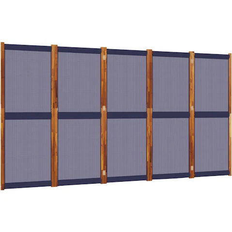 vidaXL 5-Panel Dark Blue 350 x 180cm Room Divider