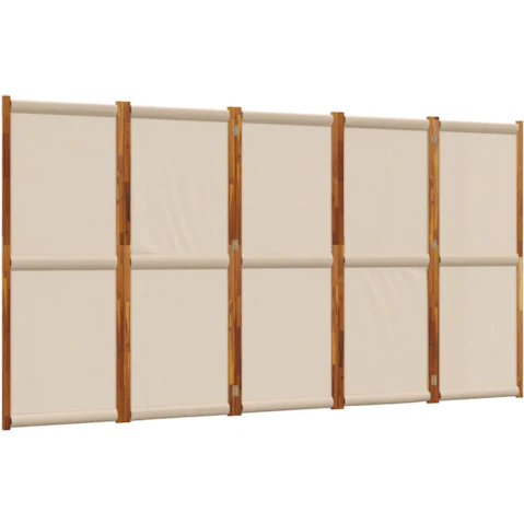 vidaXL 5-Panel Taupe 350 x 180cm Room Divider