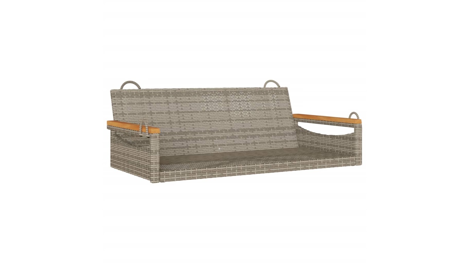 vidaXL Grey Poly Rattan Swing Bench - 109 x 62 x 40cm