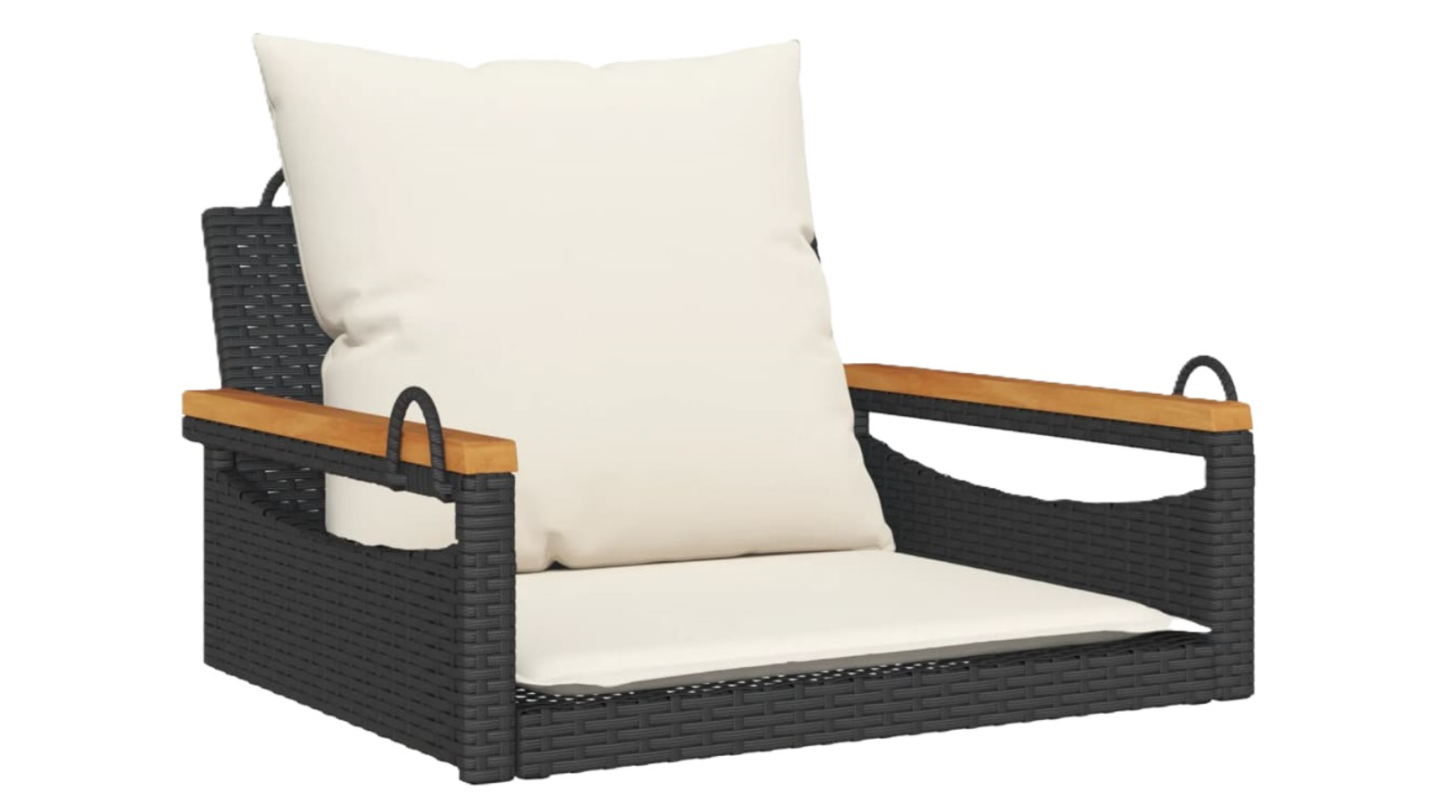 vidaXL Poly Rattan Swing Bench with Cushion - 63 x 62 x 40cm