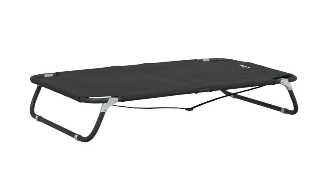 vidaXL Oxford Fabric and Steel Anthracite Foldable Dog Bed - 105 x 65 x 18cm