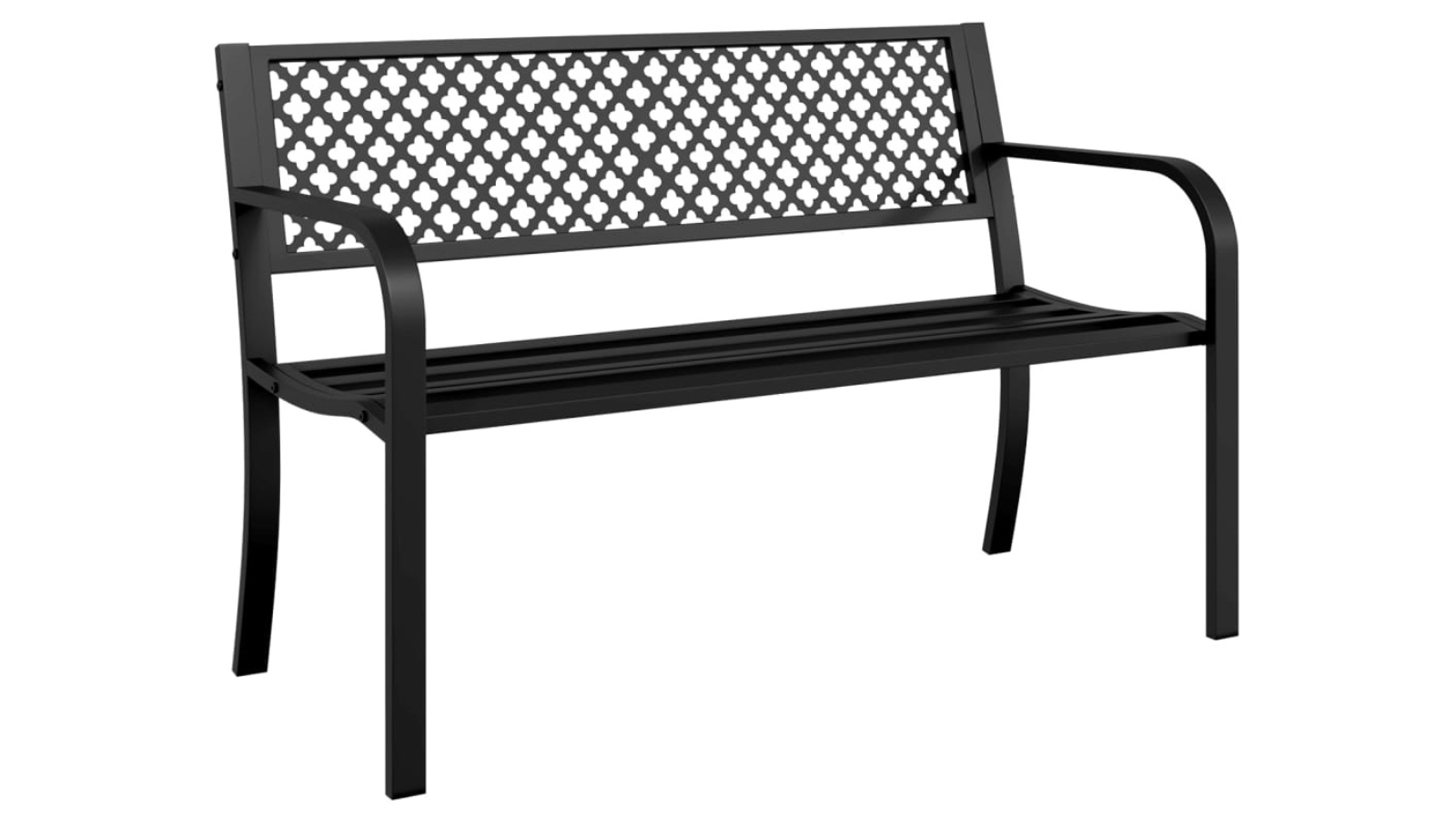 vidaXL Black Steel 119cm Garden Bench