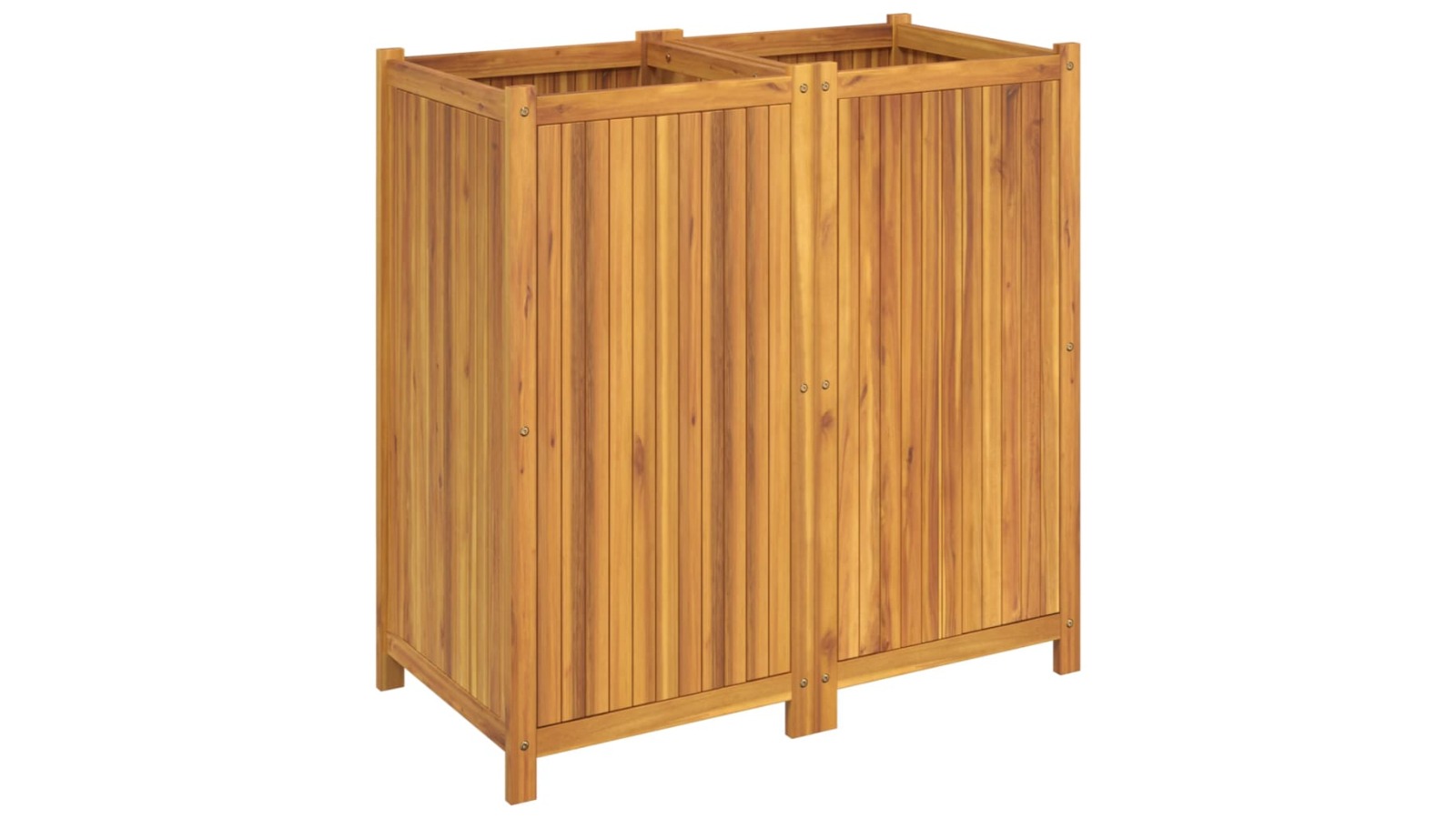 vidaXL Solid Wood Acacia Garden Planter with Liner - 100 x 50 x 100cm