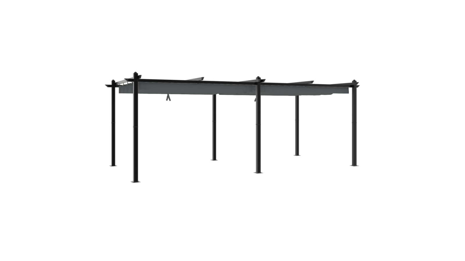 Garden Anthracite Aluminium 3 x 6m Gazebo with Retractable Roof