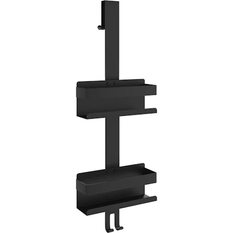vidaXL Matt Black Brushed 304 Stainless Steel Hanging Shower Caddy