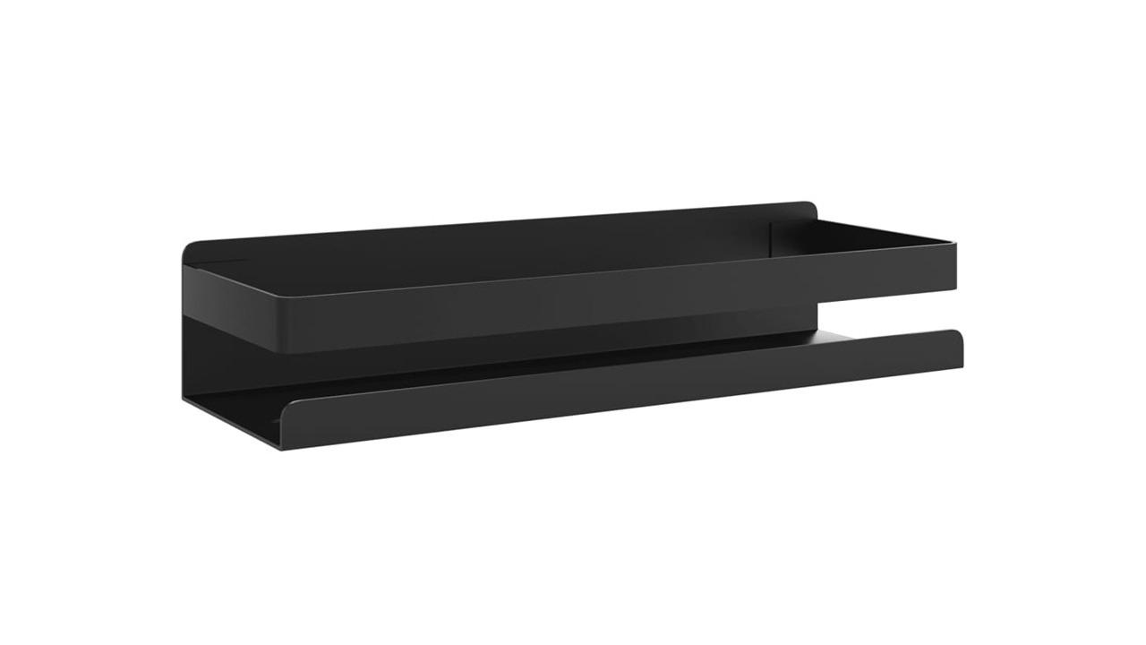 vidaXL Matt Black Brushed 304 Stainless Steel 30 x 10 x 6cm Shower Shelf