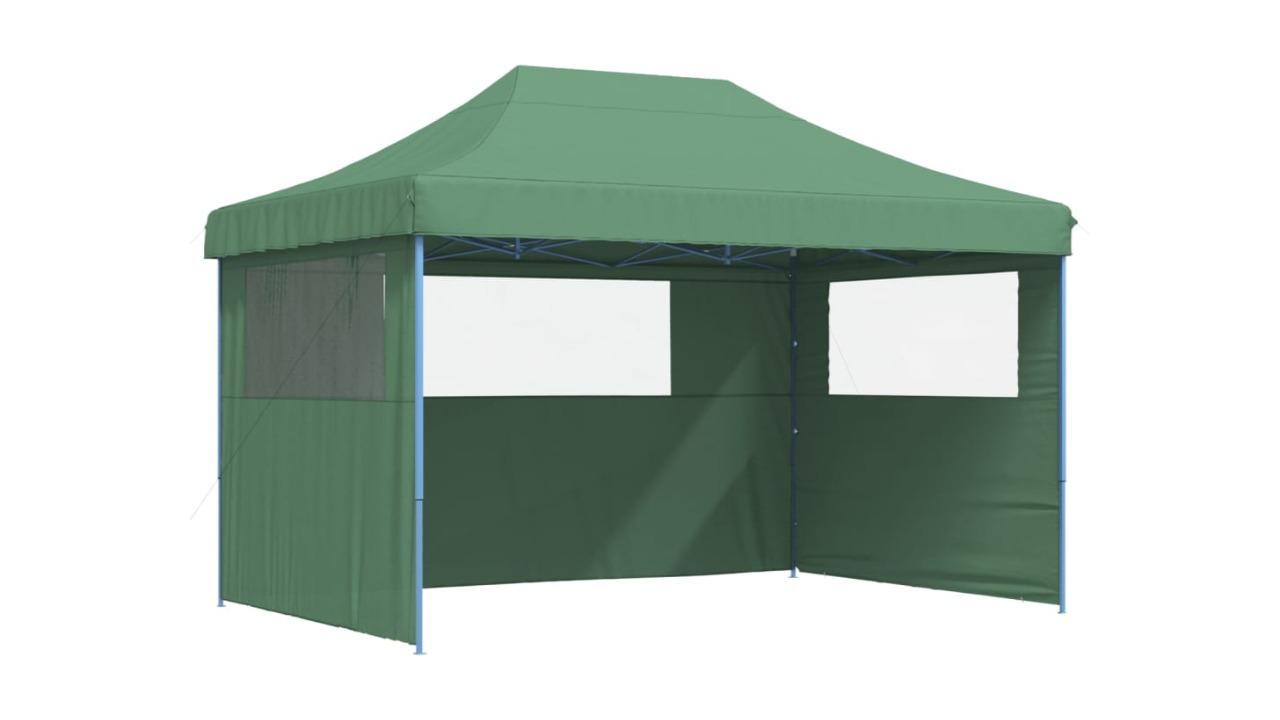 vidaXL Foldable Party Tent Pop-Up with 3 Sidewall - Green