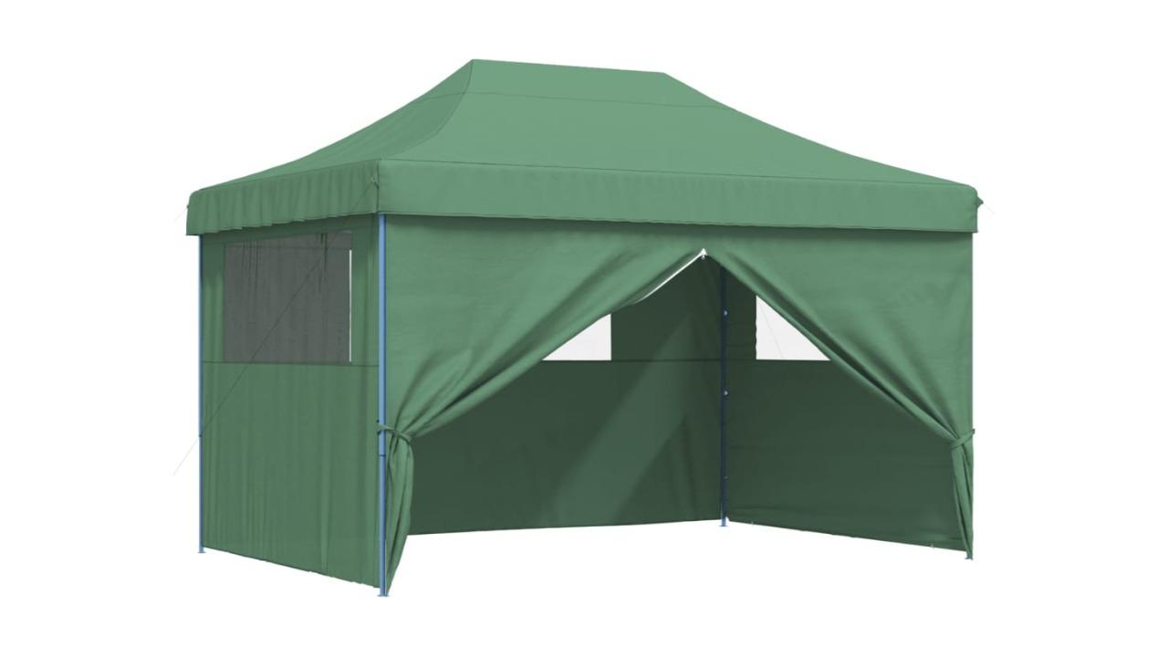 vidaXL Foldable Party Tent Pop-Up with 4 Sidewall - Green