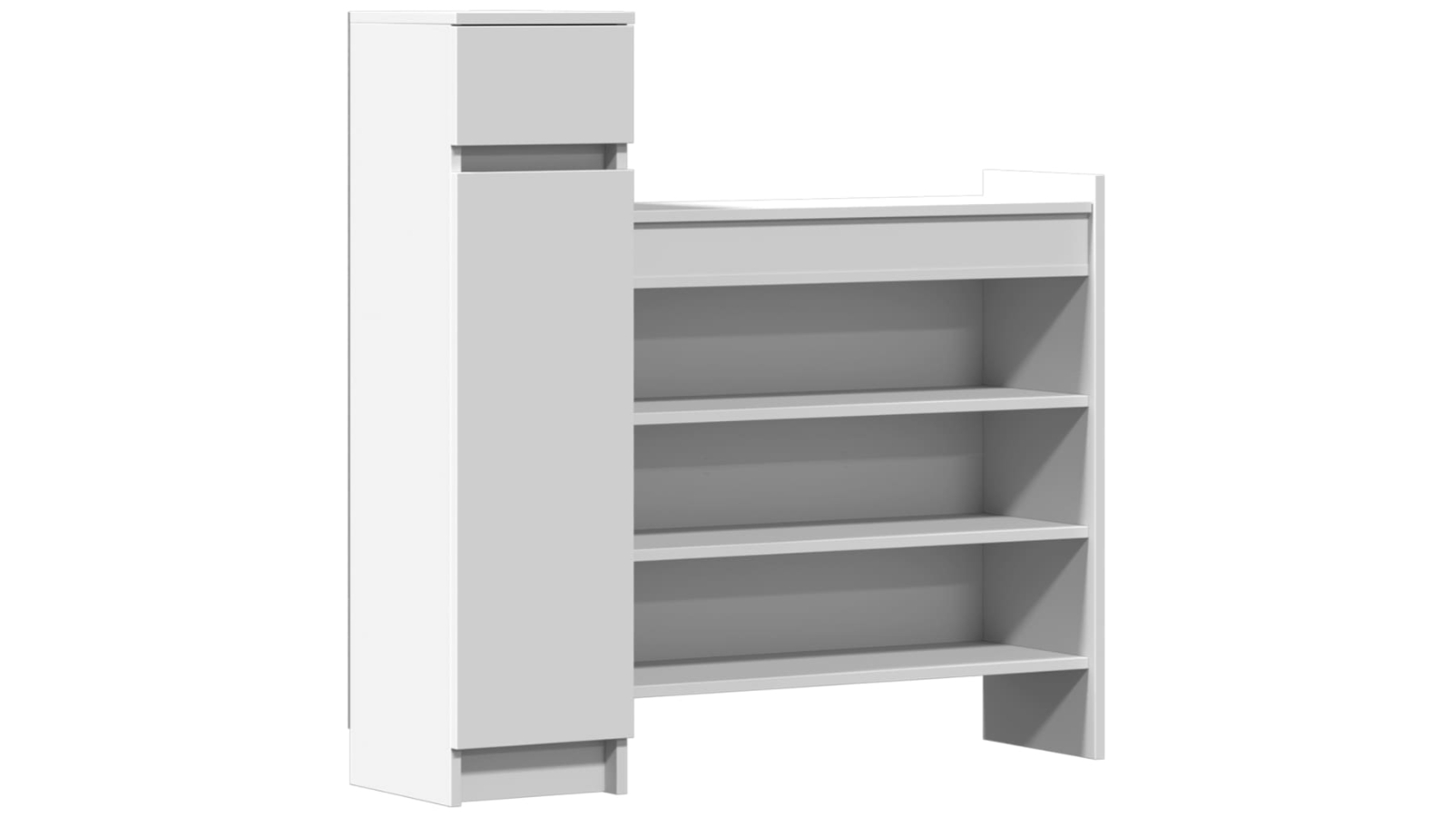 vidaXL White Engineered Wood 100.5 x 28 x 100cm Shoe Cabinet
