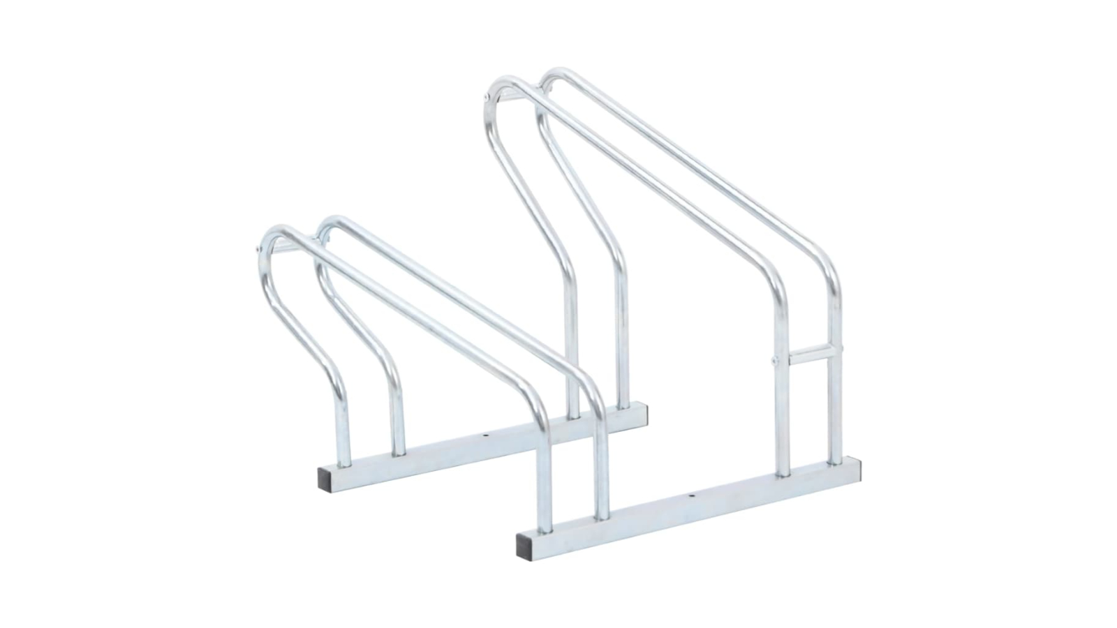 vidaXL Galvanised Steel Floor Freestanding Bicycle Stand for 2 Bike