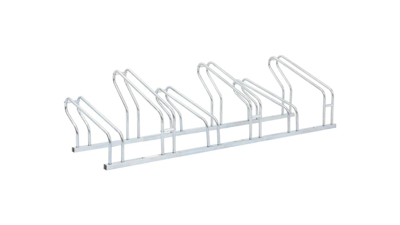vidaXL Floor Freestanding Galvanised Steel Bicycle Stand for 6 Bike