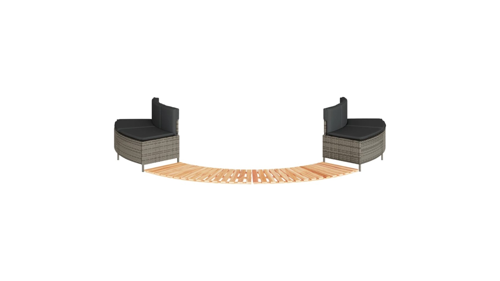 vidaXL Grey Poly Rattan Outdoor Hot Tub Surround