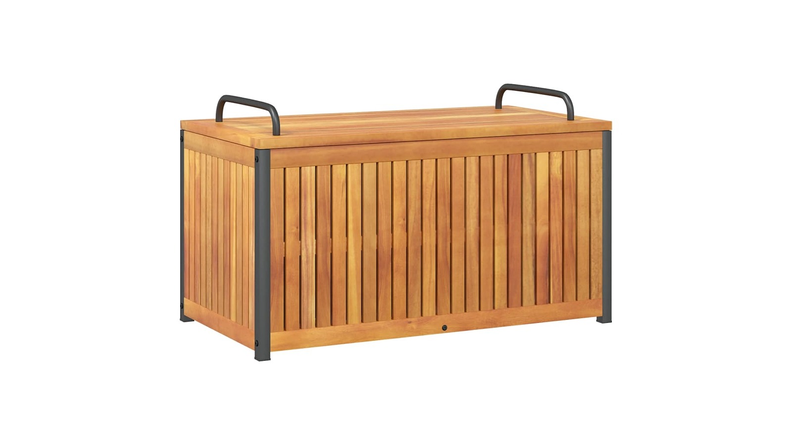 vidaXL Solid Acacia Wood and Steel Outdoor Cushion Box - 85 x 45 x 53cm