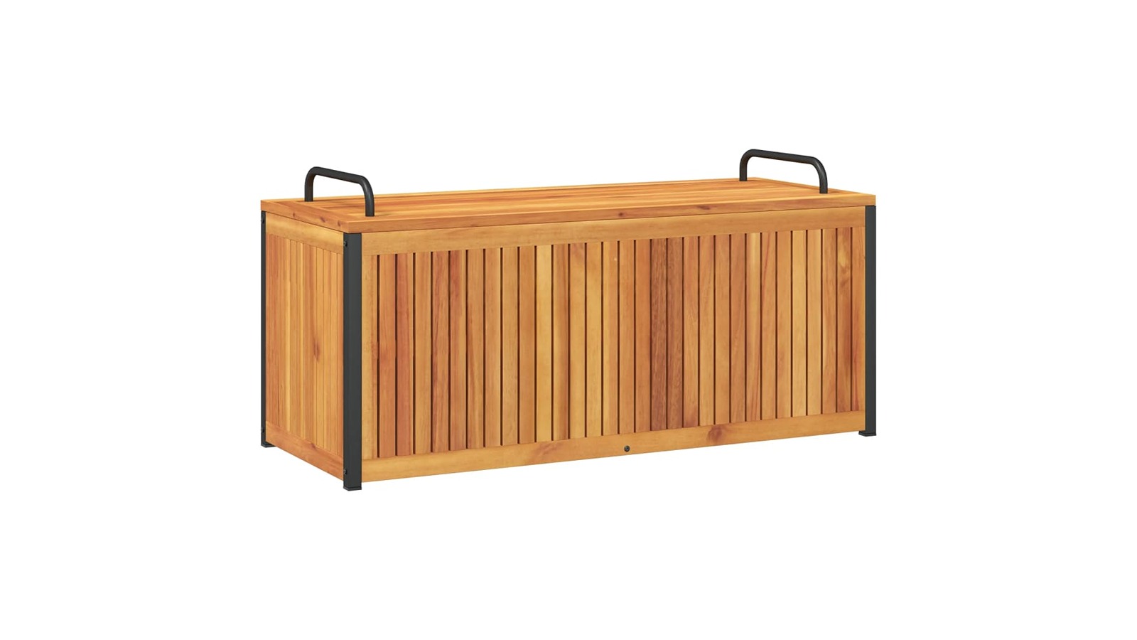 vidaXL Solid Acacia Wood and Steel Outdoor Cushion Box - 110 x 45 x 53cm