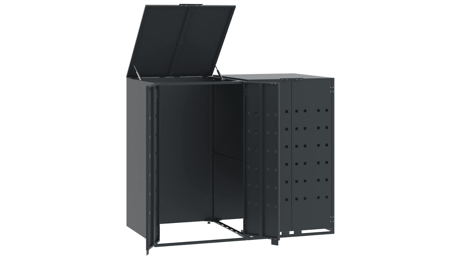 vidaXL Anthracite Steel Wheelie Storage for 2 Bins - 138 x 79 x 117cm