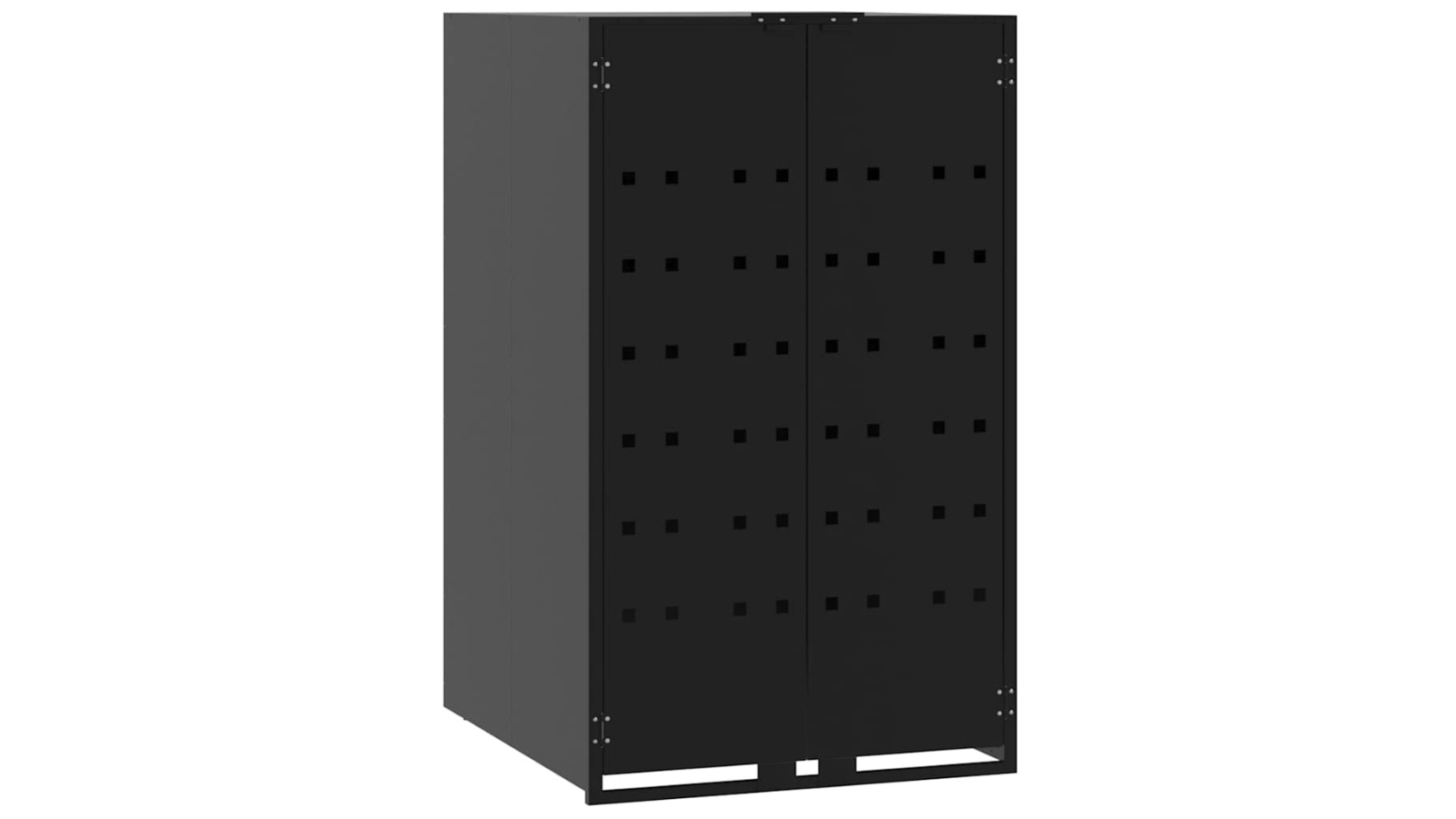 vidaXL Black Steel Wheelie Storage for Single Bin - 69 x 79 x 117cm