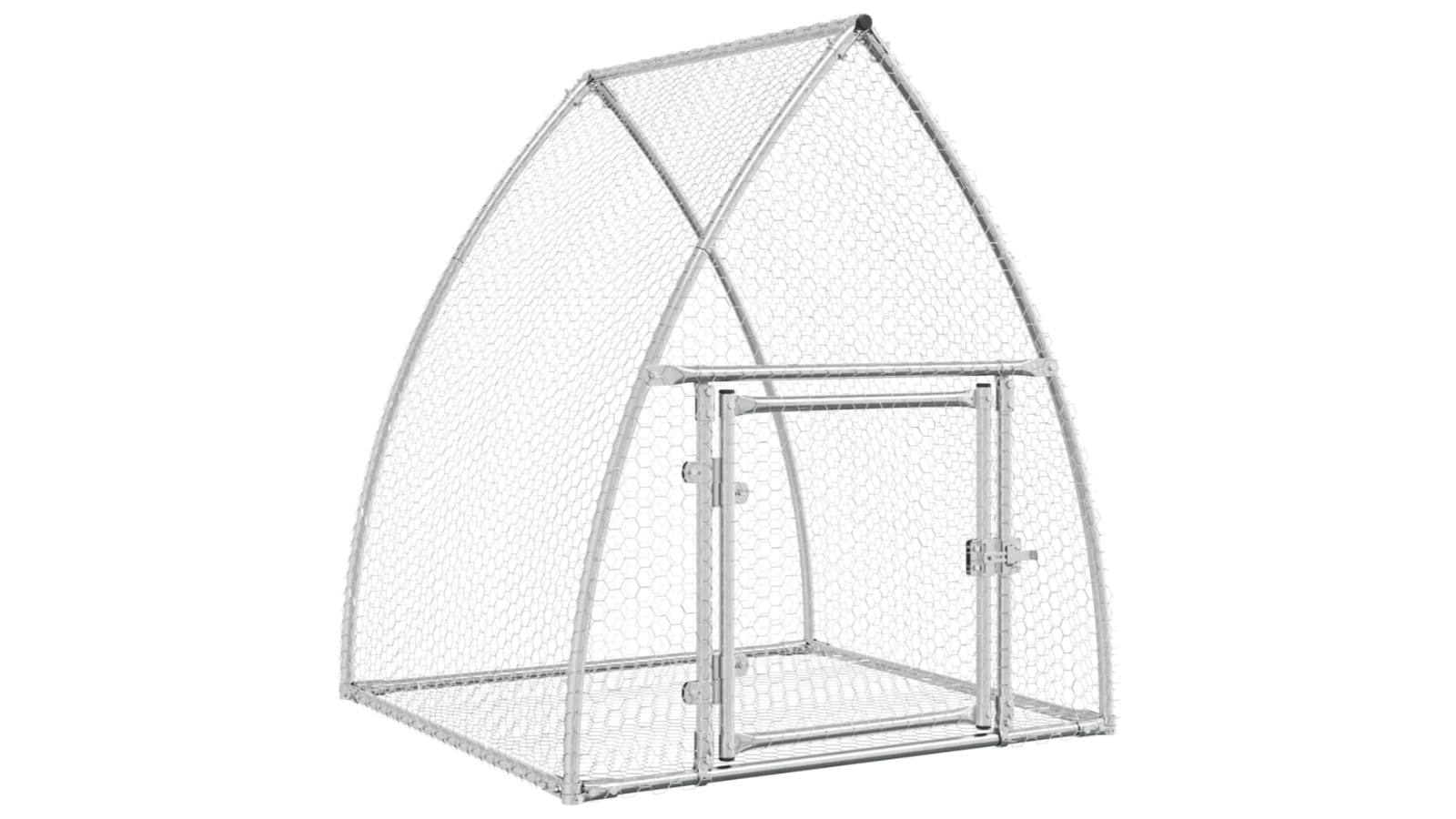 vidaXL Silver Galvanised Steel Rabbit Hutch - 100 x 105 x 120cm