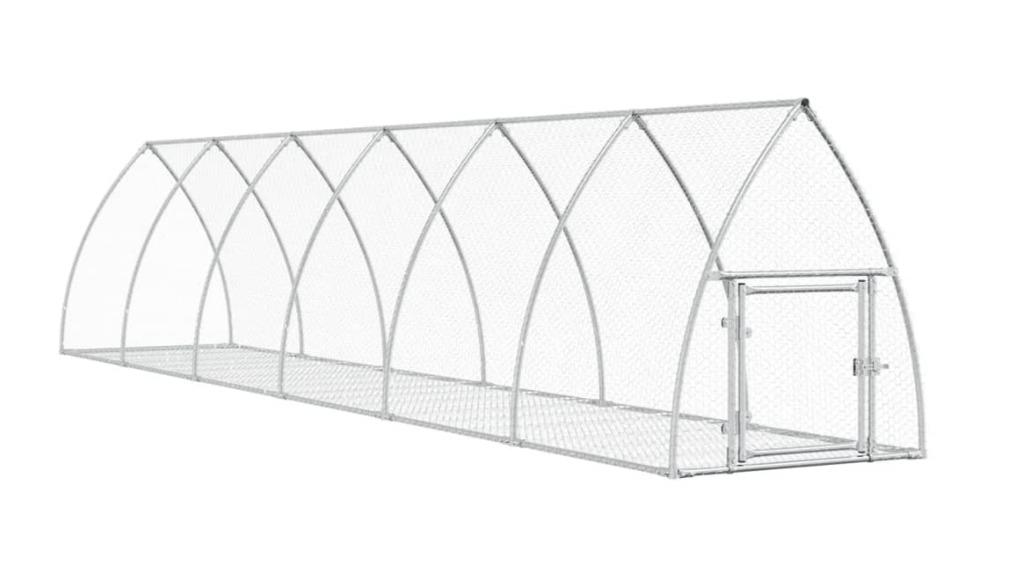 vidaXL Silver Galvanised Steel Rabbit Hutch - 600 x 105 x 120cm