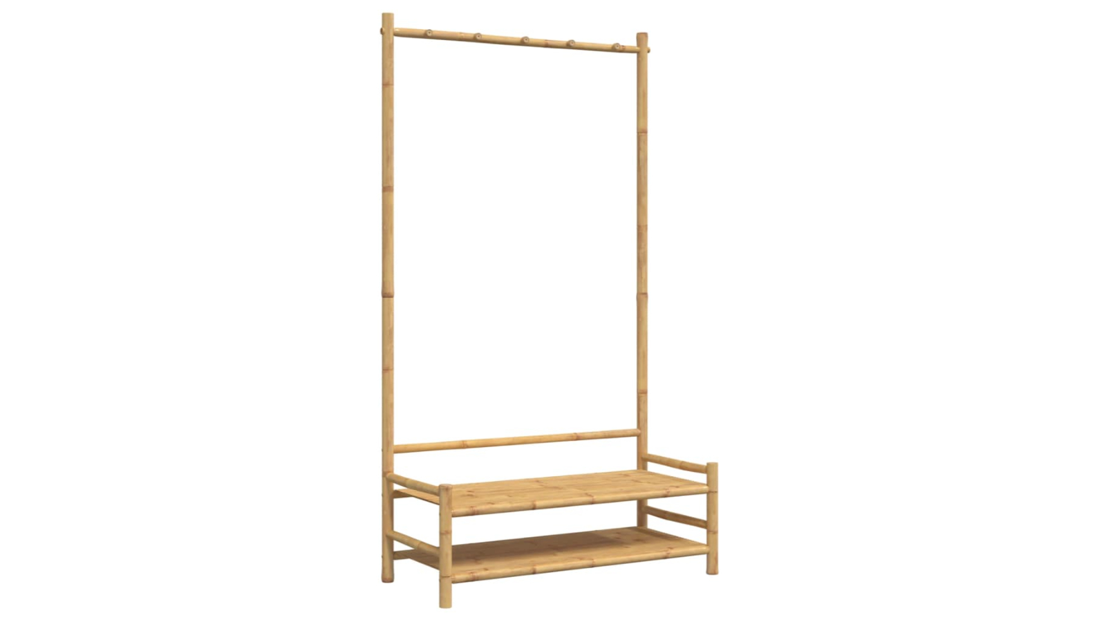 vidaXL Bamboo Clothes Rack with Shelves - 103 x 40 x 183cm