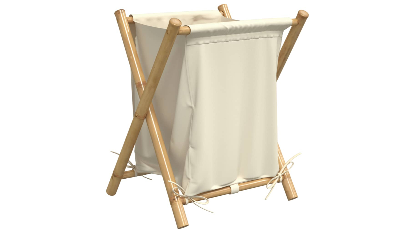 vidaXL Cream White Bamboo 45 x 55 x 63.5cm Laundry Basket 