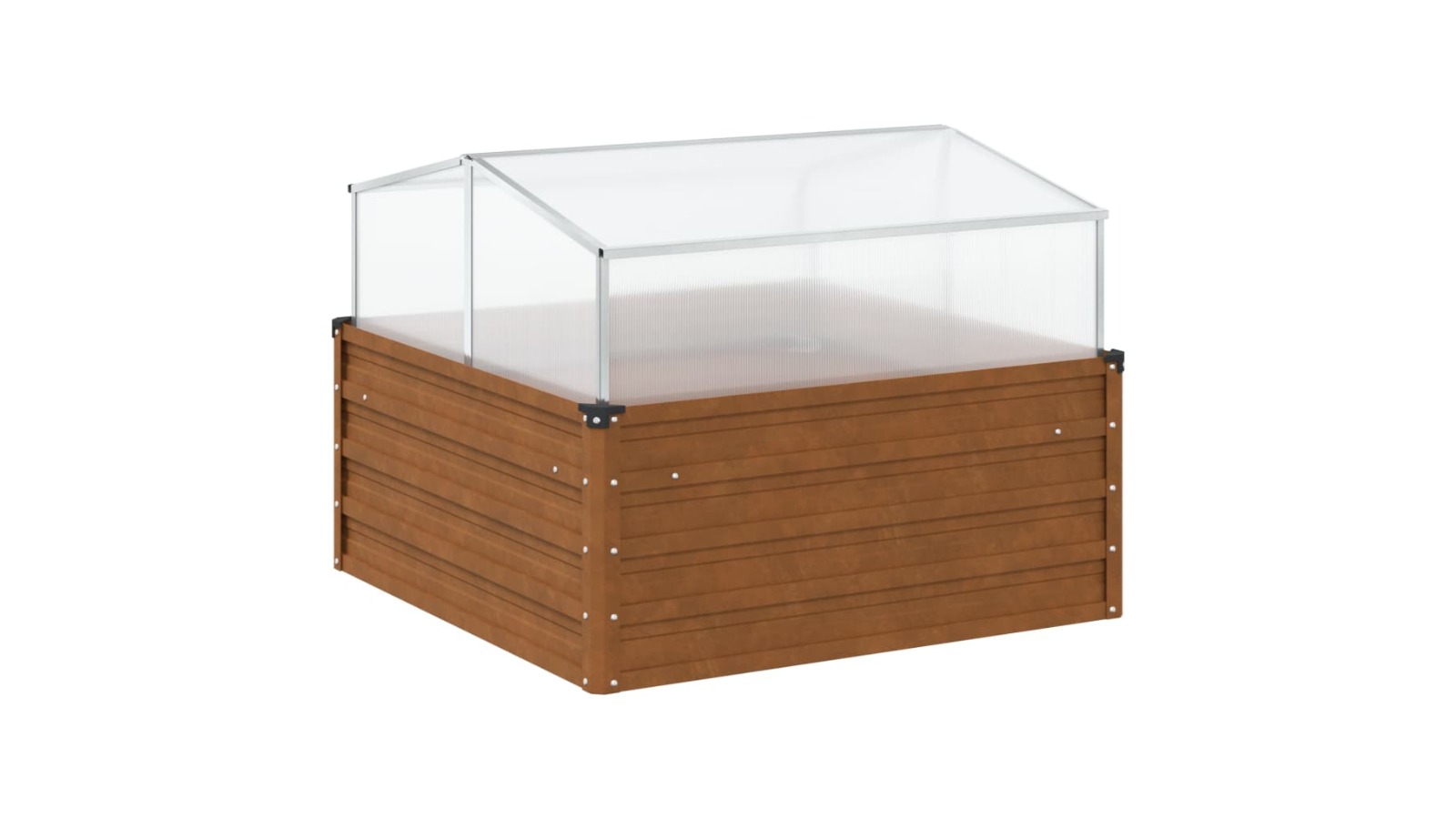 vidaXL Weathering Steel Garden Planter with Green House