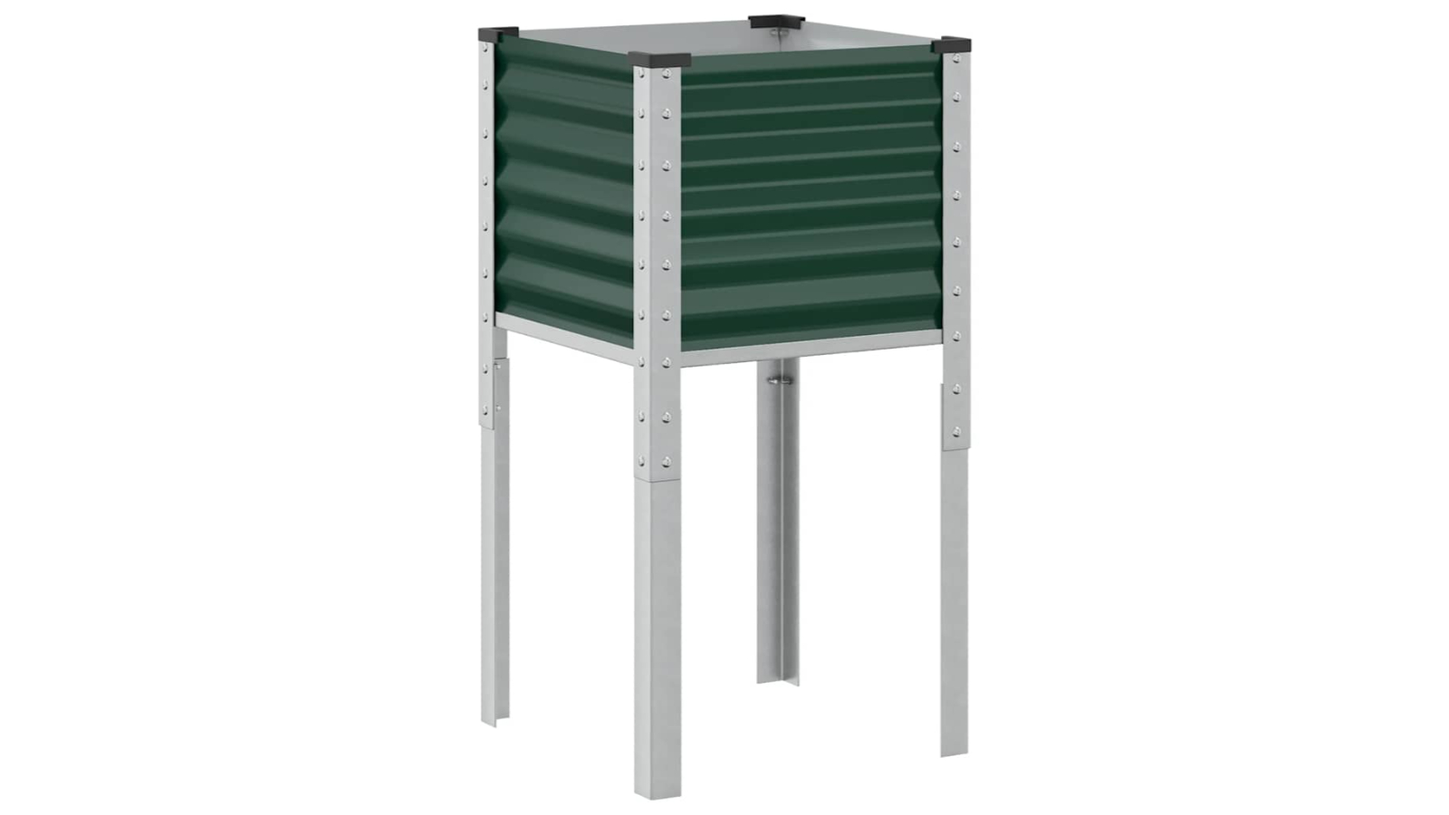 vidaXL 45 x 45 x 88cm Steel Garden Planter - Green