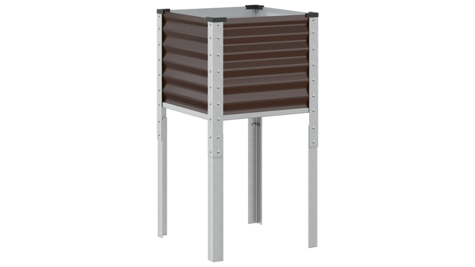 vidaXL 45 x 45 x 88cm Steel Garden Planter - Brown