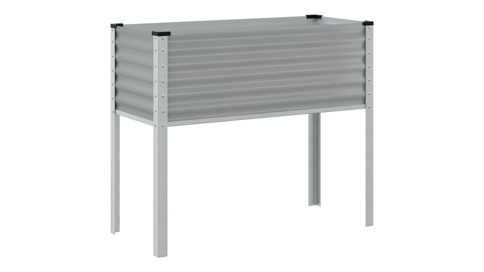 vidaXL 100 x 45 x 90cm Steel Garden Planter - Grey