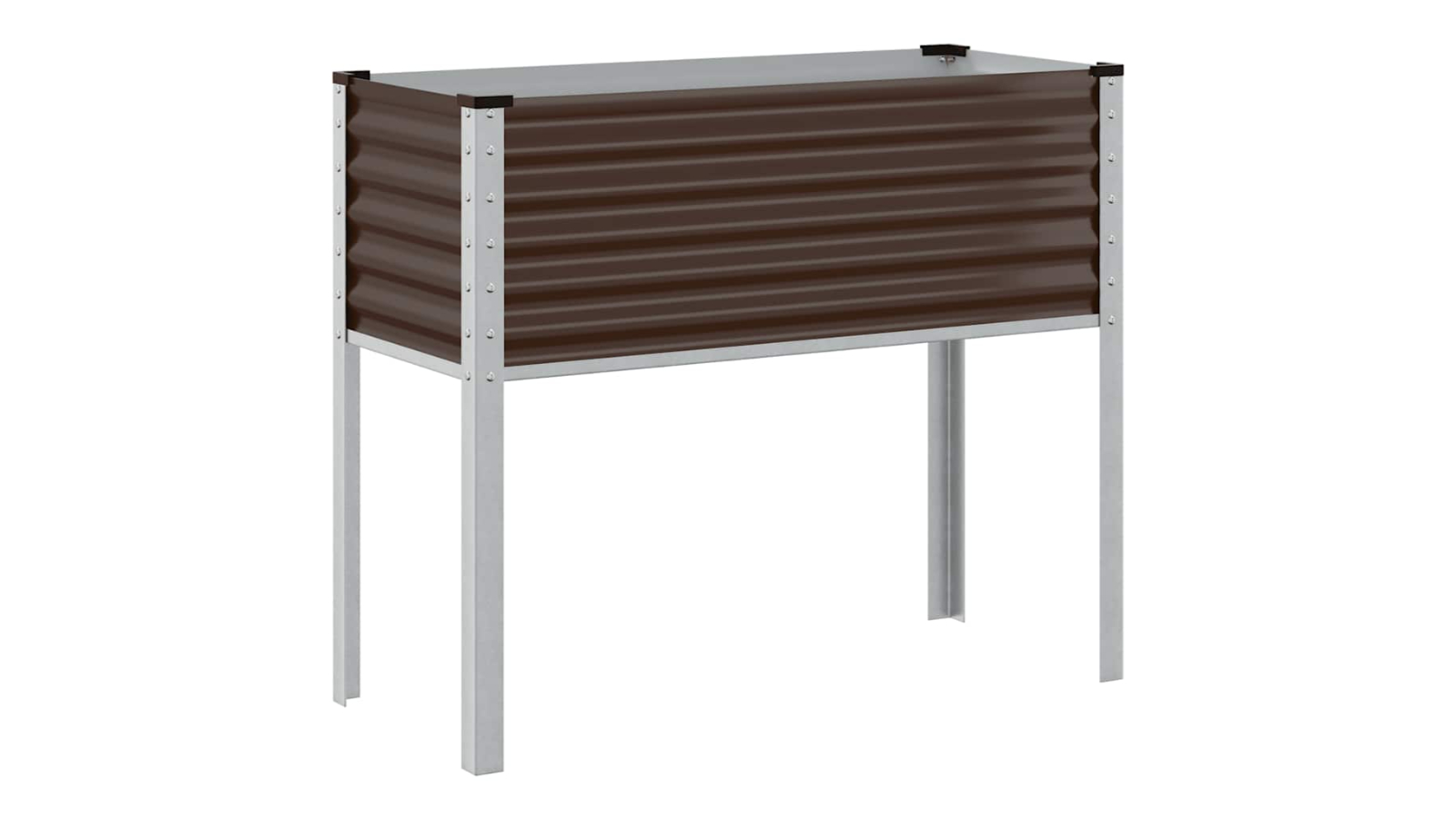 vidaXL 100 x 45 x 90cm Steel Garden Planter - Brown