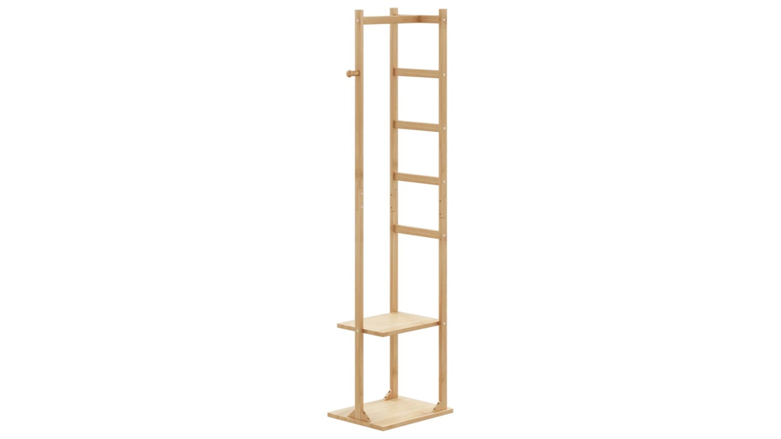 vidaXL Bamboo 38.5 x 30 x 156cm Coat Stand with Hooks and Shelf