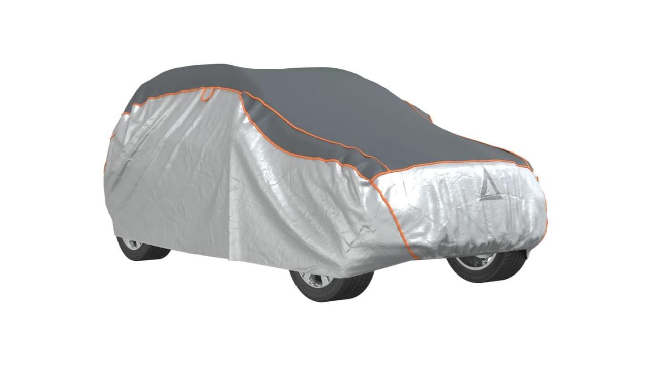 vidaXL Grey/Silver Full Car Cover for SUV Hail Protection - Medium
