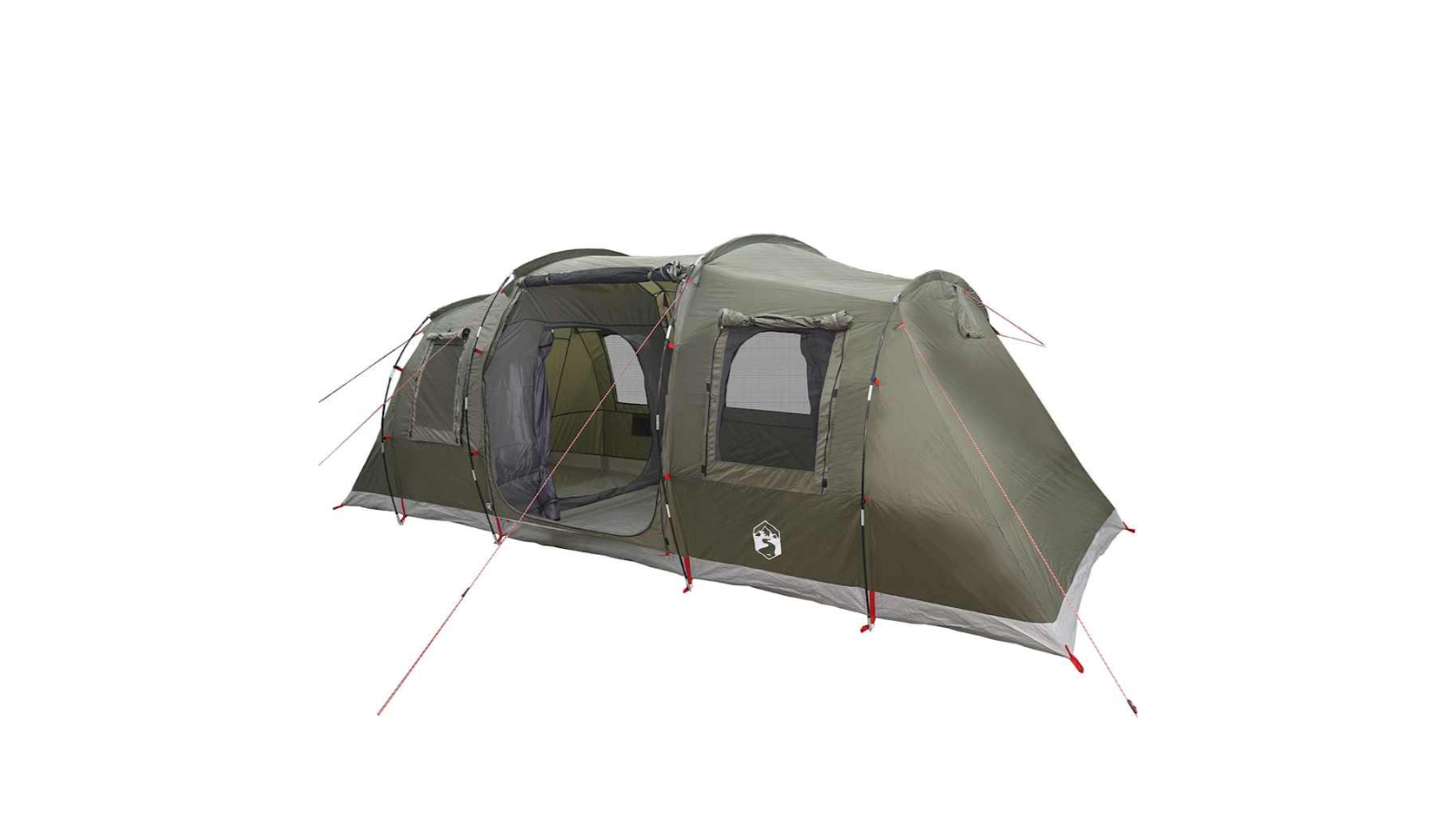 vidaXL 4-Person Waterproof Tunnel Camping Tent - Olive Green