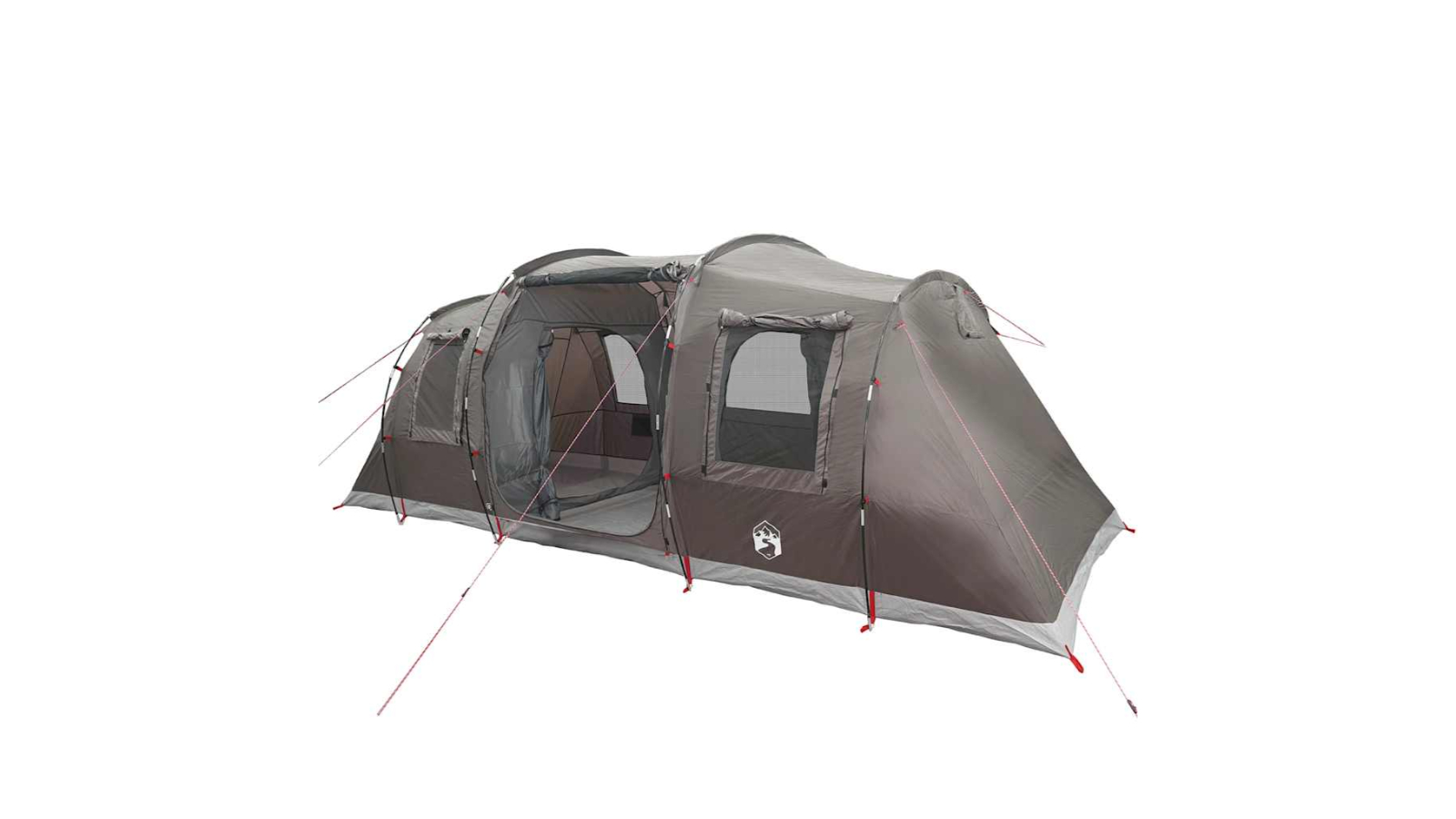 vidaXL 4-Person Waterproof Tunnel Camping Tent - Brown