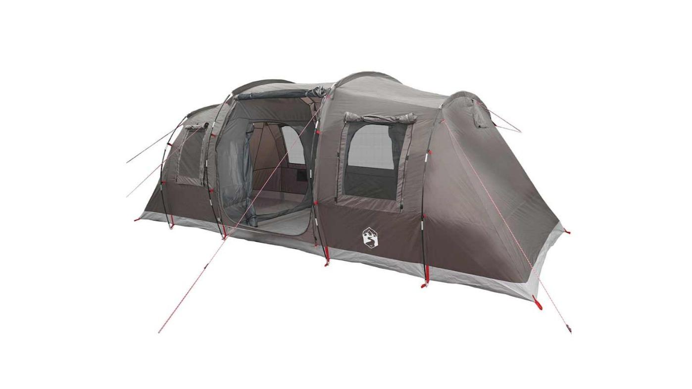 vidaXL 6-Person Waterproof Tunnel Family Tent - Brown