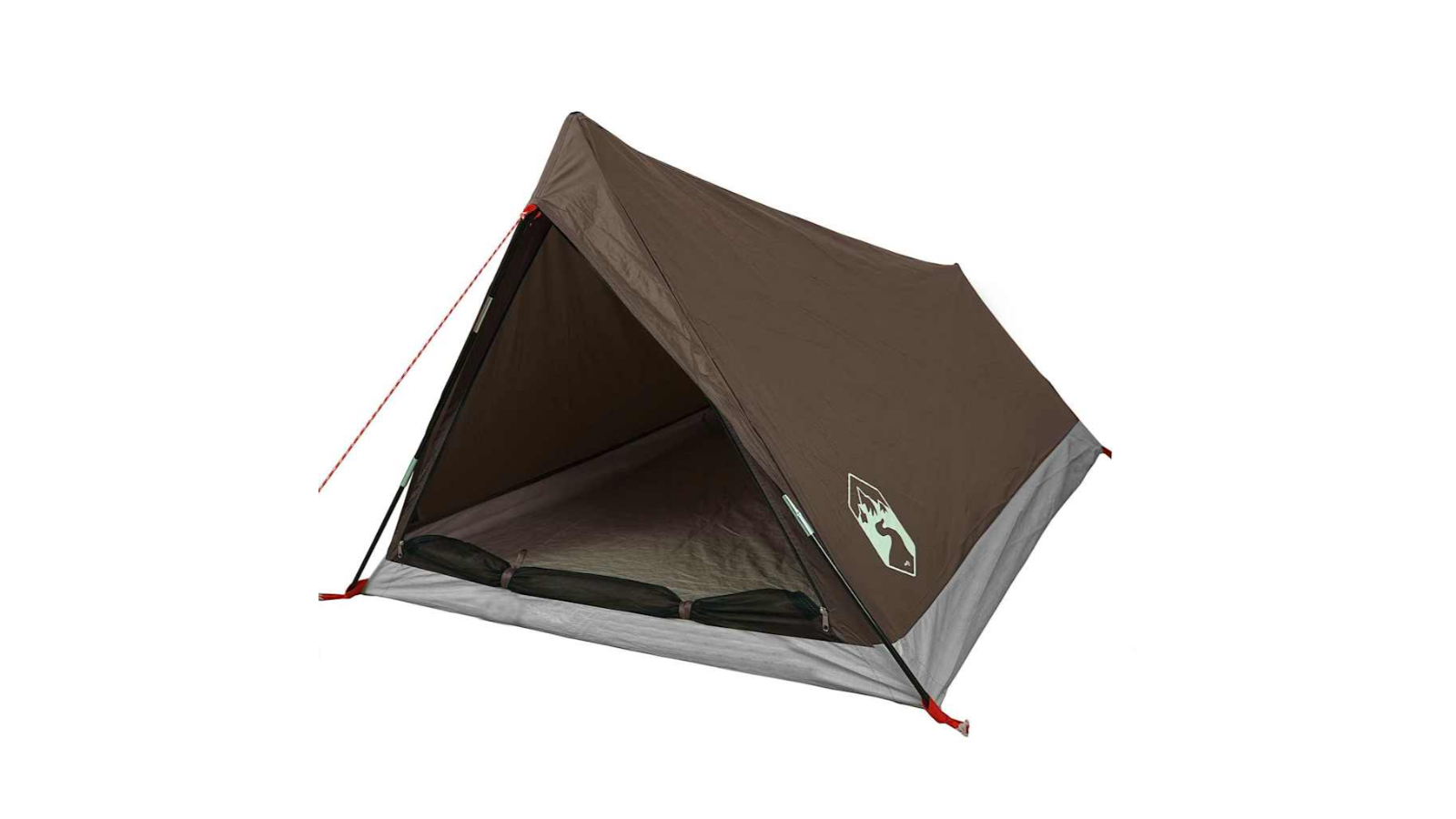 vidaXL 2-Person Waterproof 212 x 132 x 90cm Camping Tent - Brown