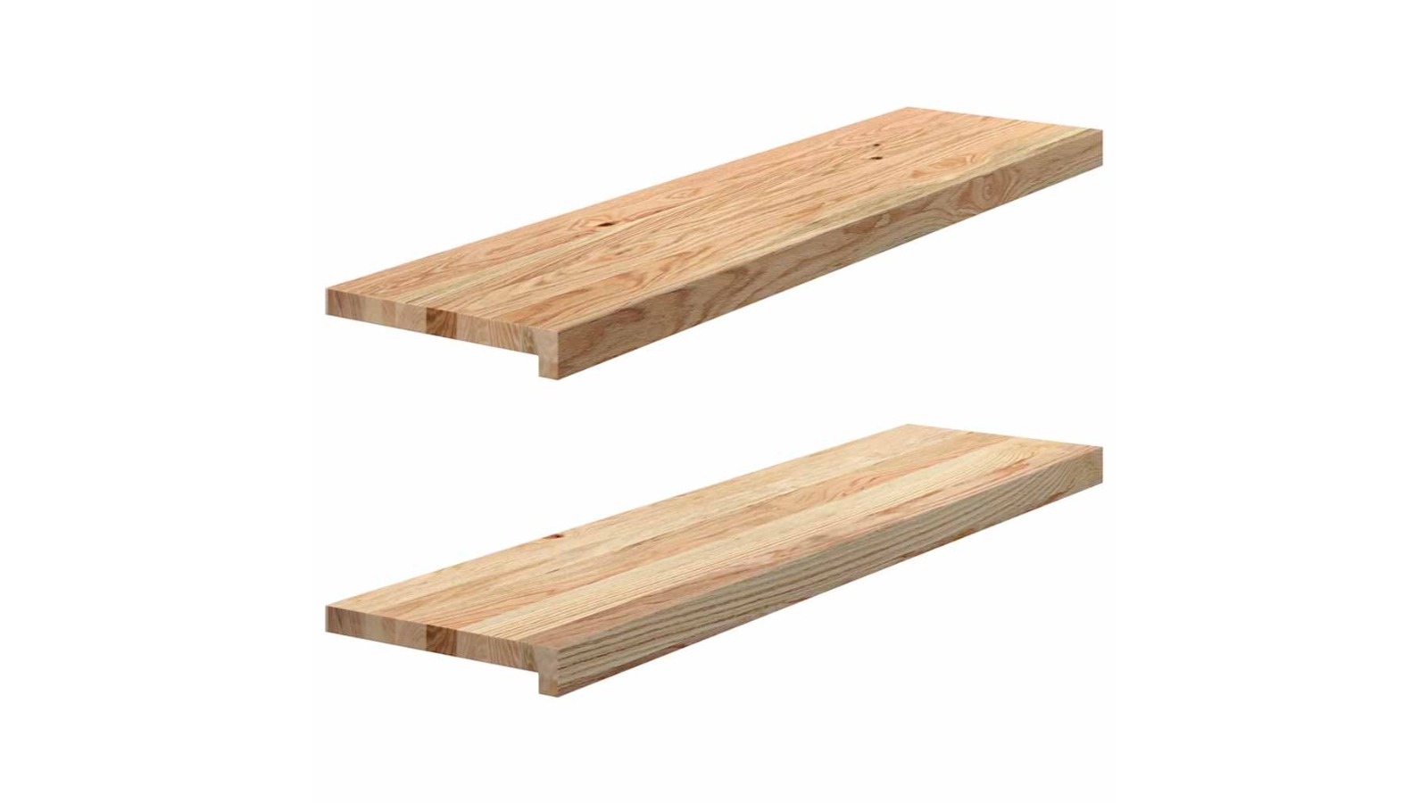 vidaXL 2 Piece Oak Solid Wood Untreated Window Sill - 100 x 25 x 2cm