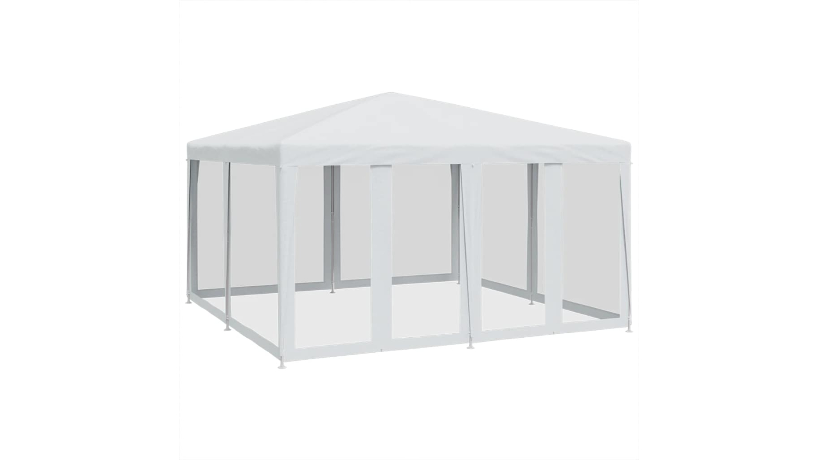 vidaXL 4 x 4metre HDPE Party Tent with 8 Mesh Sidewall - White