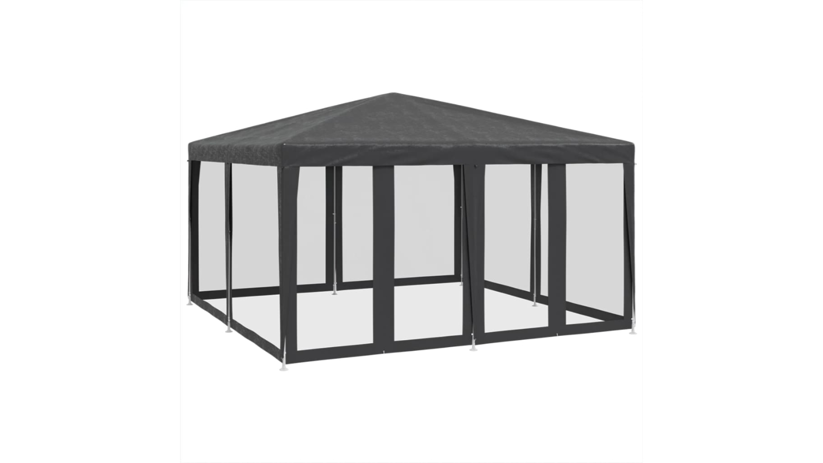 vidaXL HDPE 4 x 4metre Party Tent with 8 Mesh Sidewall - Anthracite
