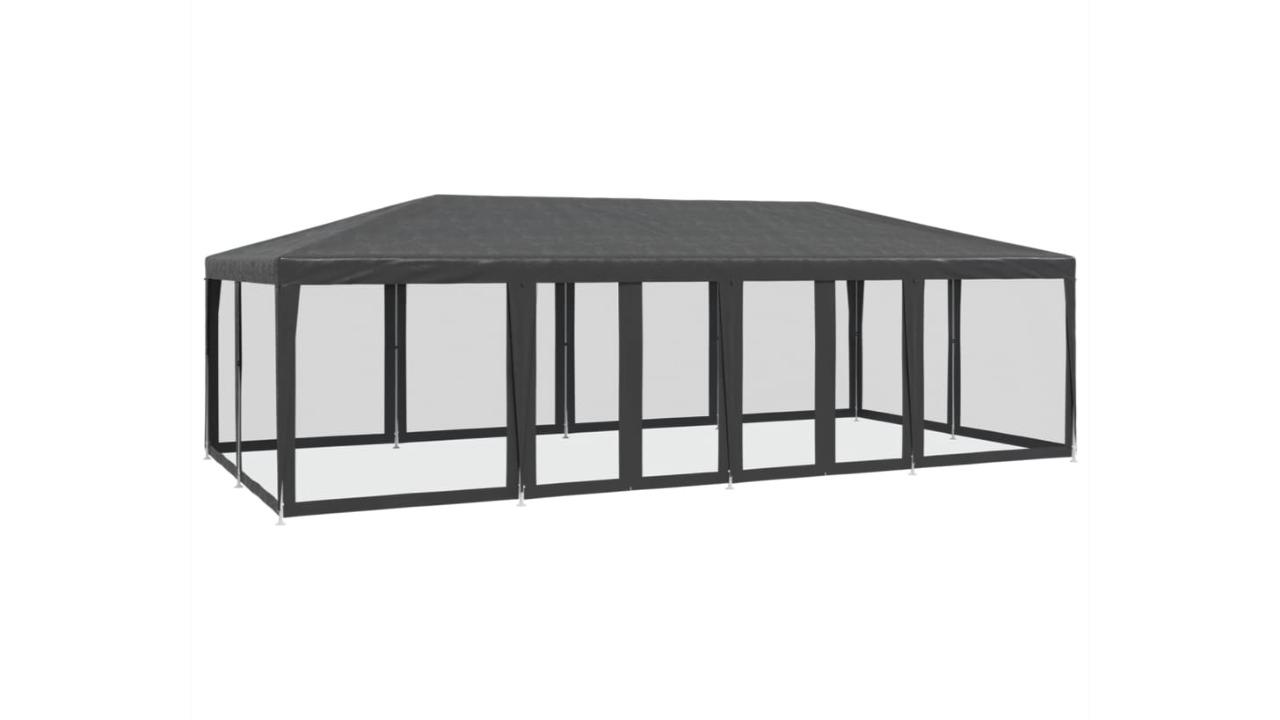 vidaXL HDPE 8 x 4metre Party Tent with 12 Mesh Sidewall - Anthracite
