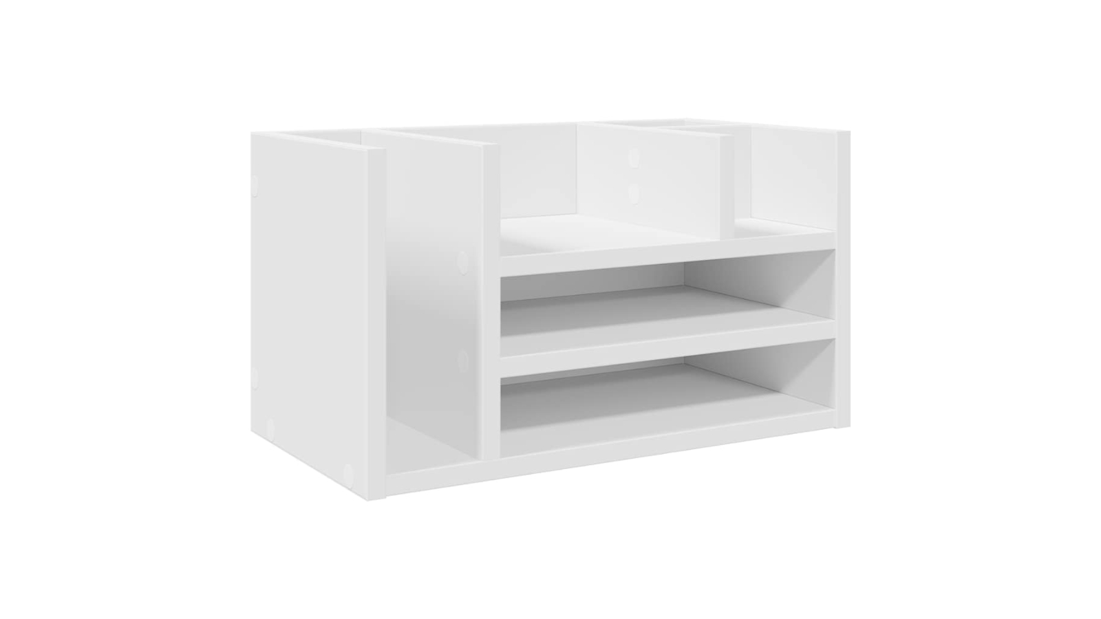 vidaXL White Engineered wood Desk Organiser - 44.5 x 24 x 25cm