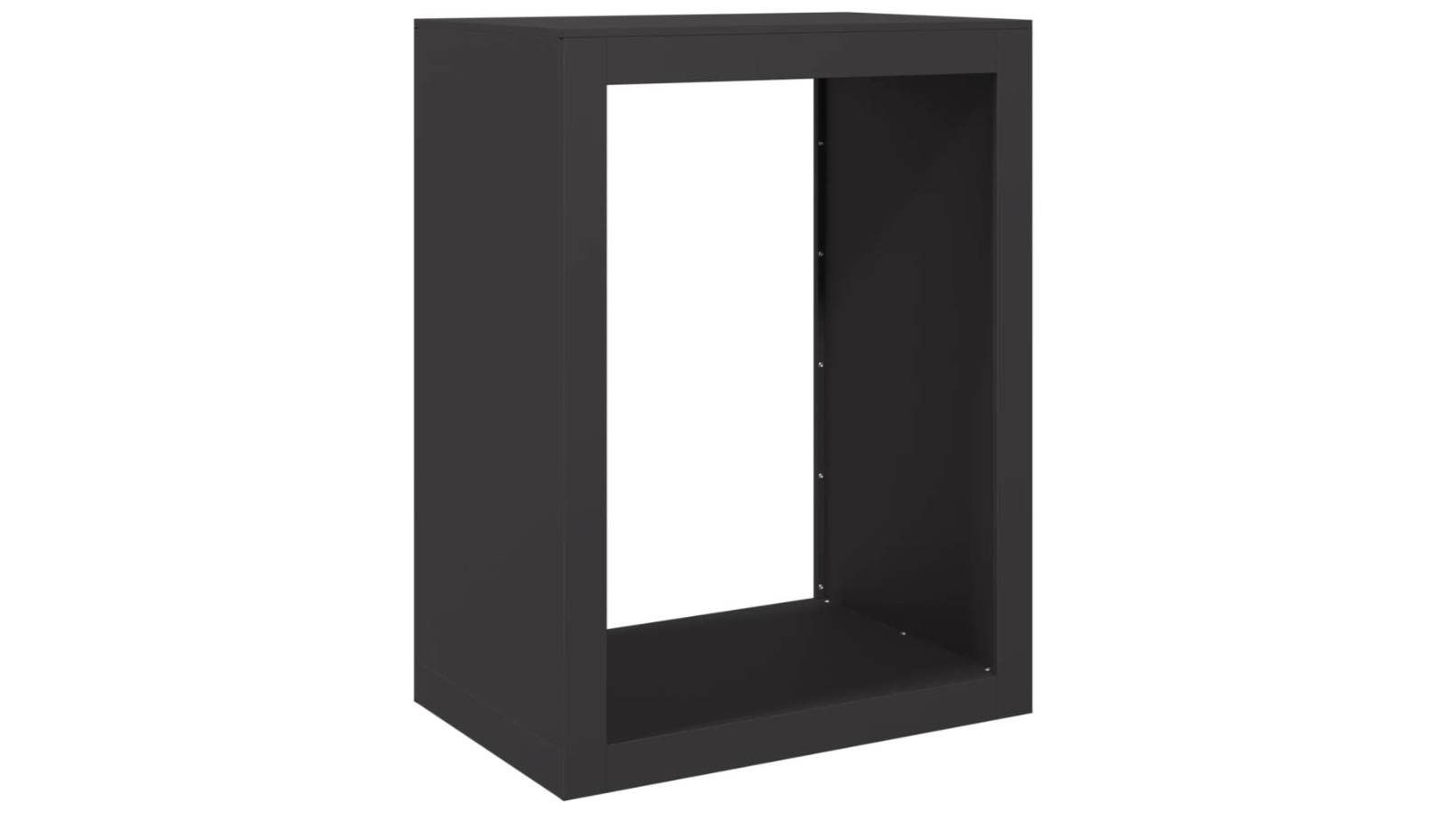 vidaXL Black Steel Firewood Rack - 60 x 40 x 80cm
