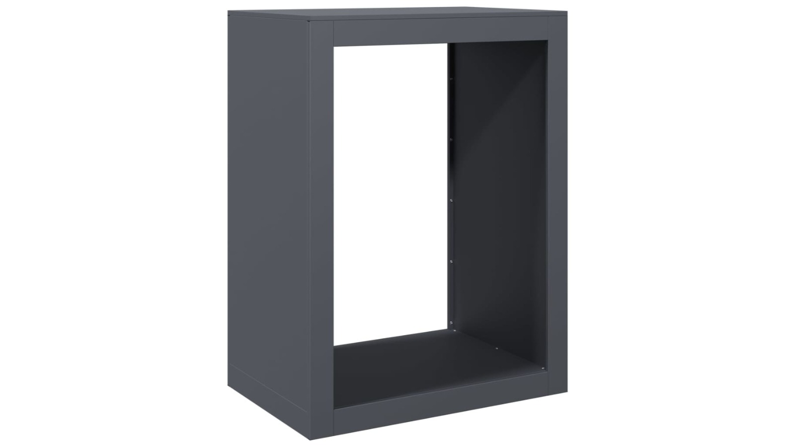 vidaXL Anthracite Steel Firewood Rack - 60 x 40 x 80cm