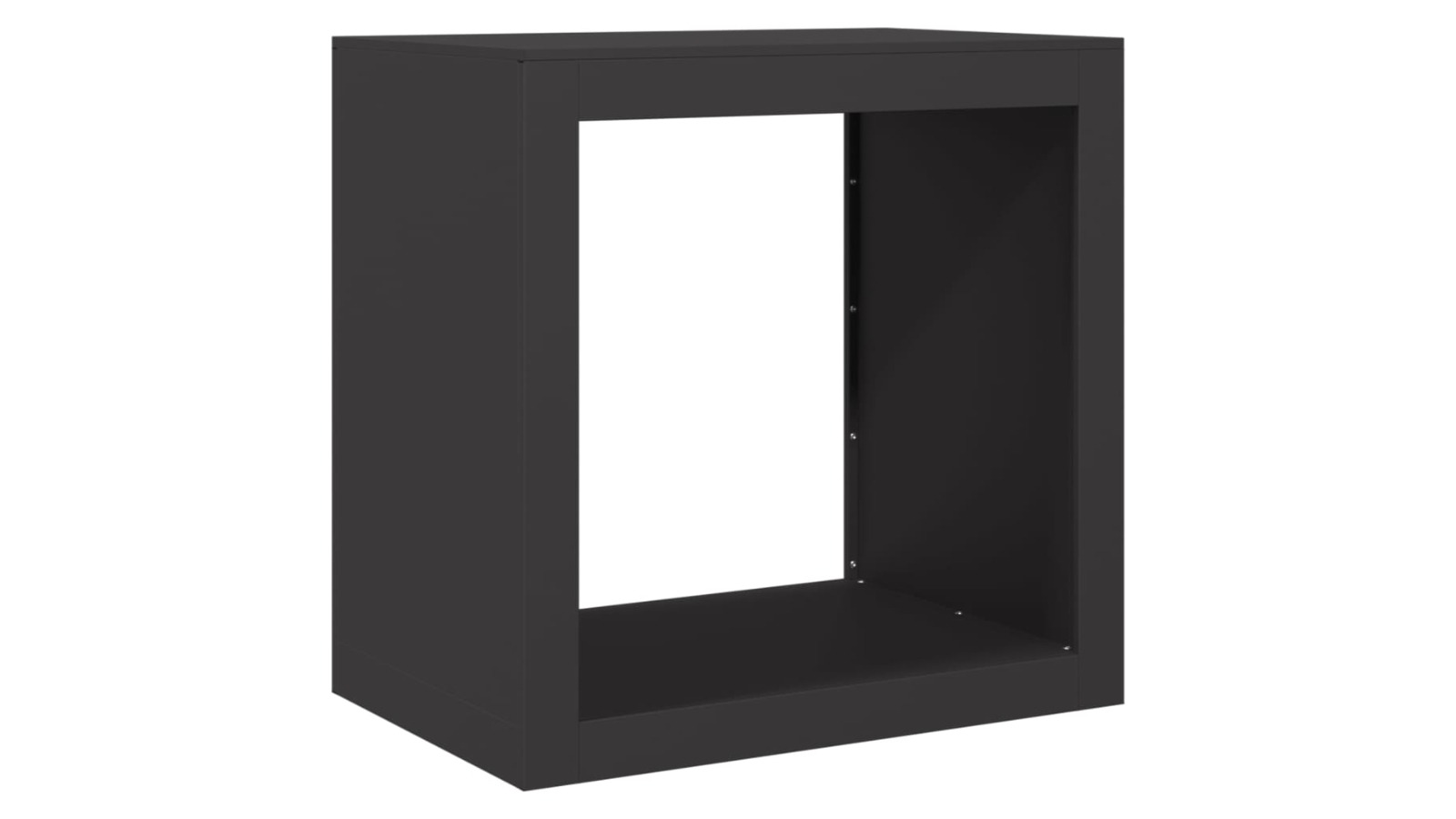 vidaXL Black Steel Firewood Rack - 60 x 40 x 60cm