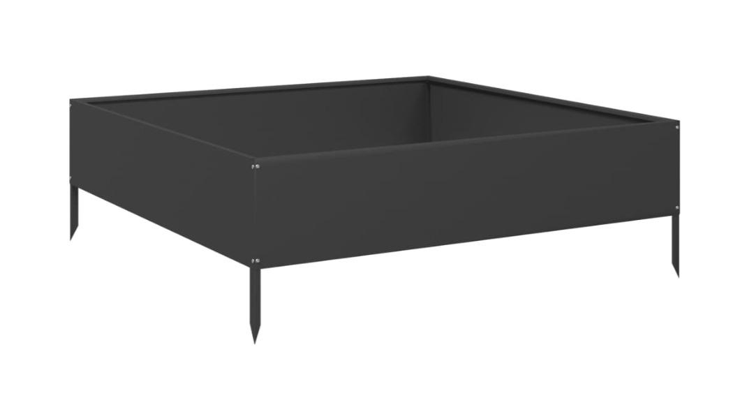 vidaXL 100 x 100 x 33.5cm Steel Garden Raised Bed - Black