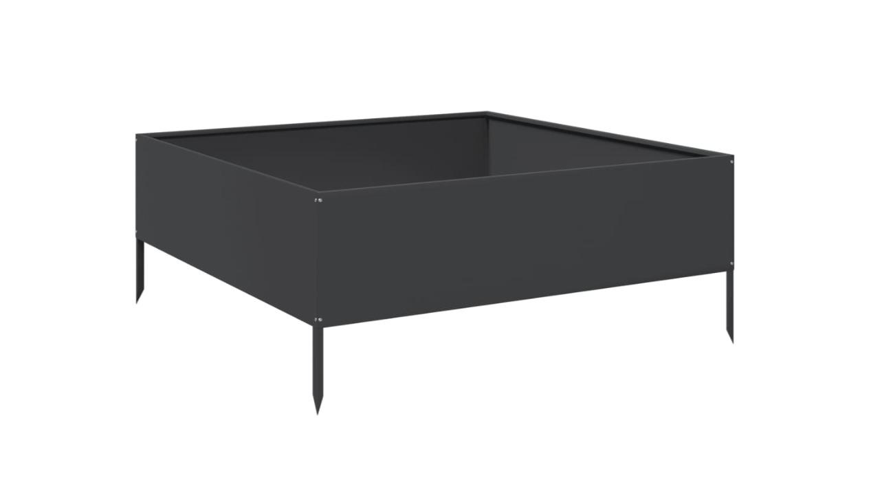 vidaXL 100 x 100 x 25cm Steel Garden Raised Bed - Black