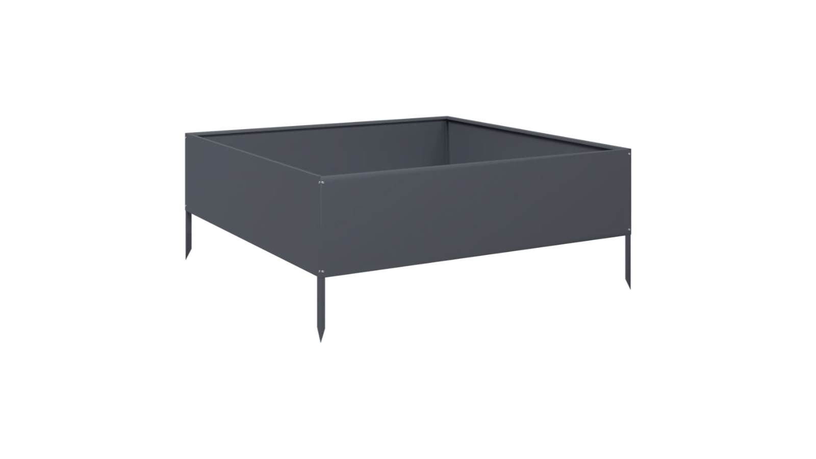 vidaXL 100 x 100 x 25cm Steel Garden Raised Bed - Anthracite